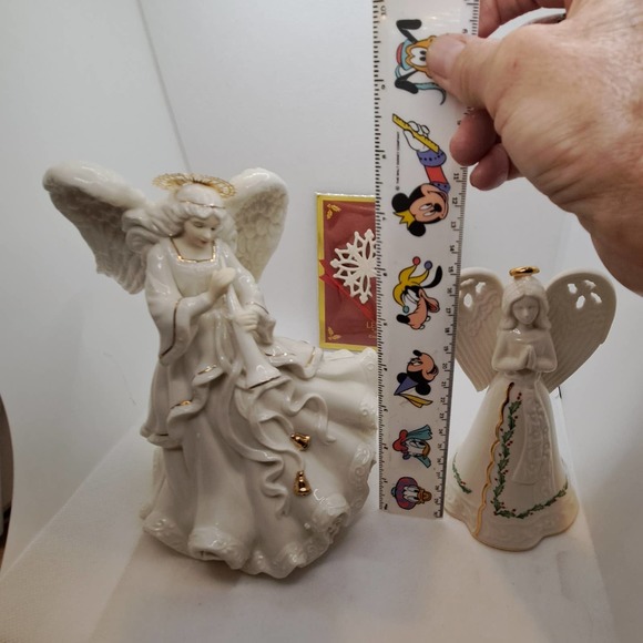 NIB- 8-inch Dillards Musical Angel & Lenox Angel Bell -24K Gold & Porcelain - Picture 8 of 8